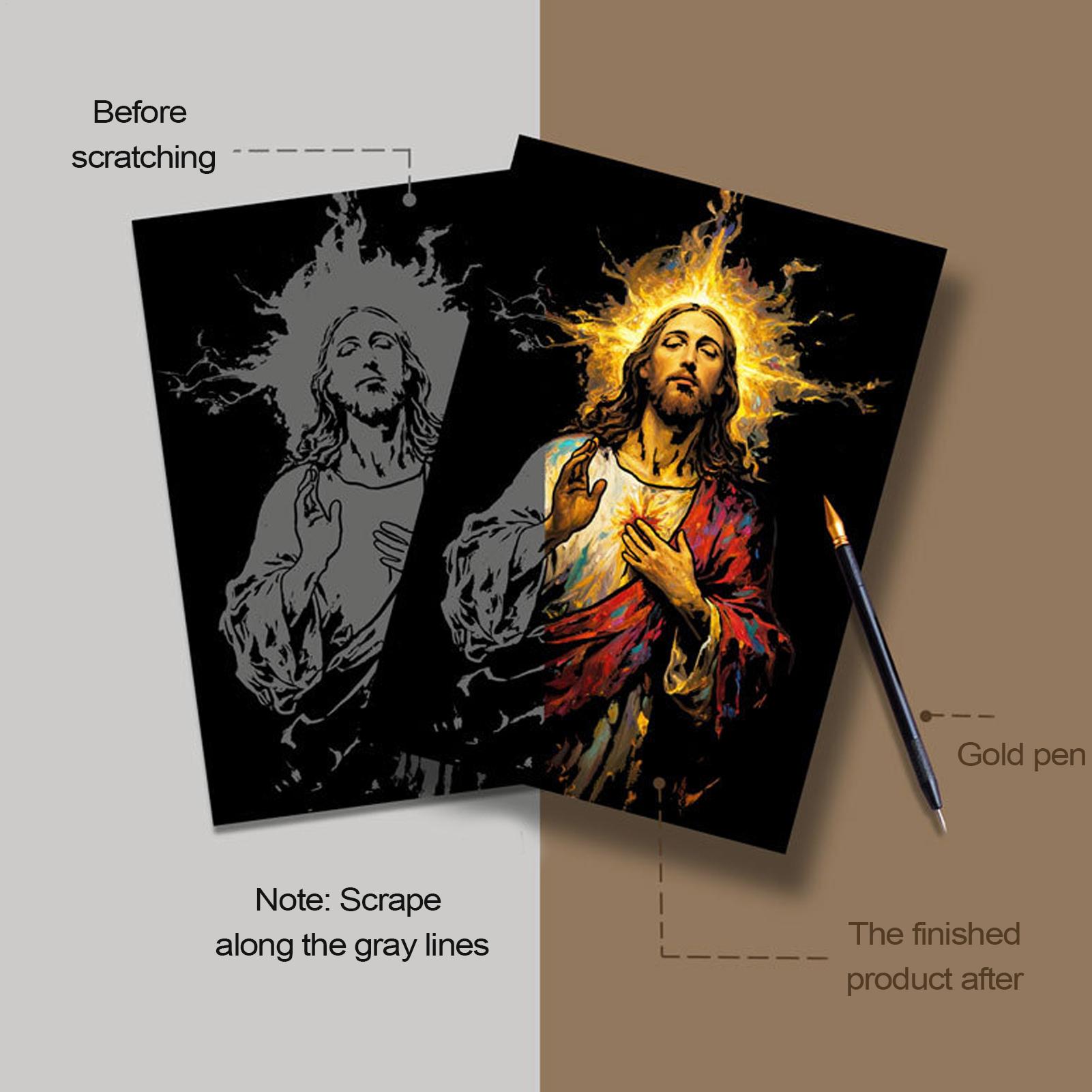 Art Craft For 3 Year Old - Scratch Book Jesus Scratch Painting 1