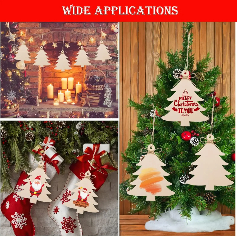 Art And Craft For Xmas - Paintable Blank Wooden christmas tree Festival