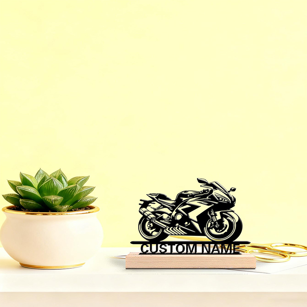 Art Y Craft - 1pc Abstract cool motorcycle Customizable Letter