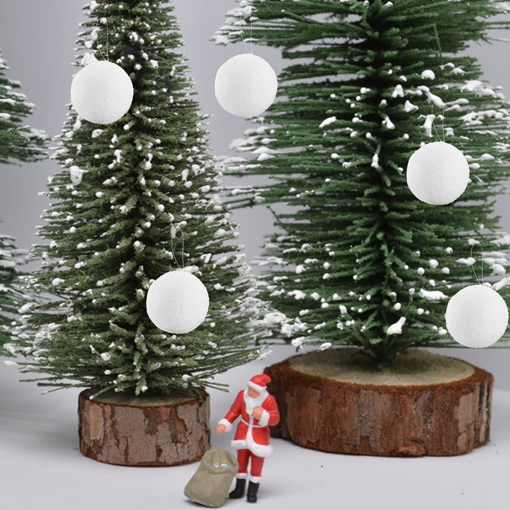 Art And Craft For Xmas - 6Pcs White Xmas Balls High Density