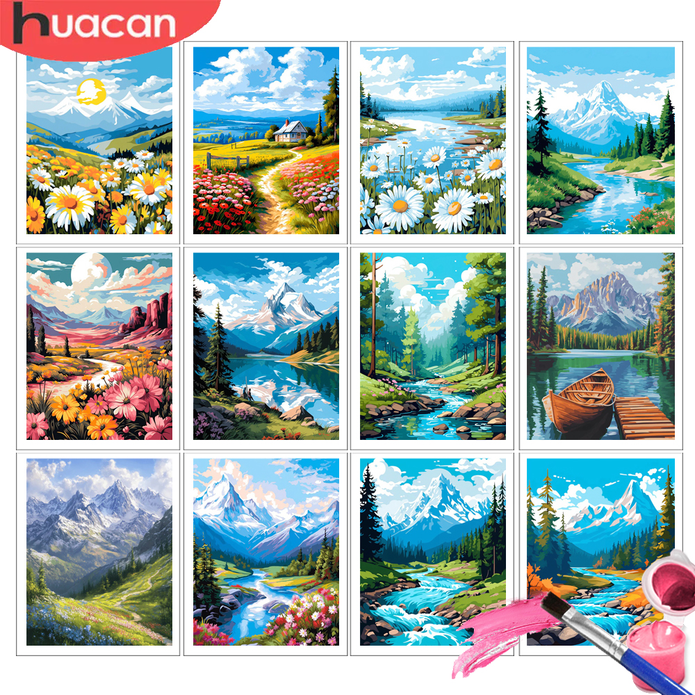 Art Craft Picture - HUACAN Oil Painting By Number Mountain