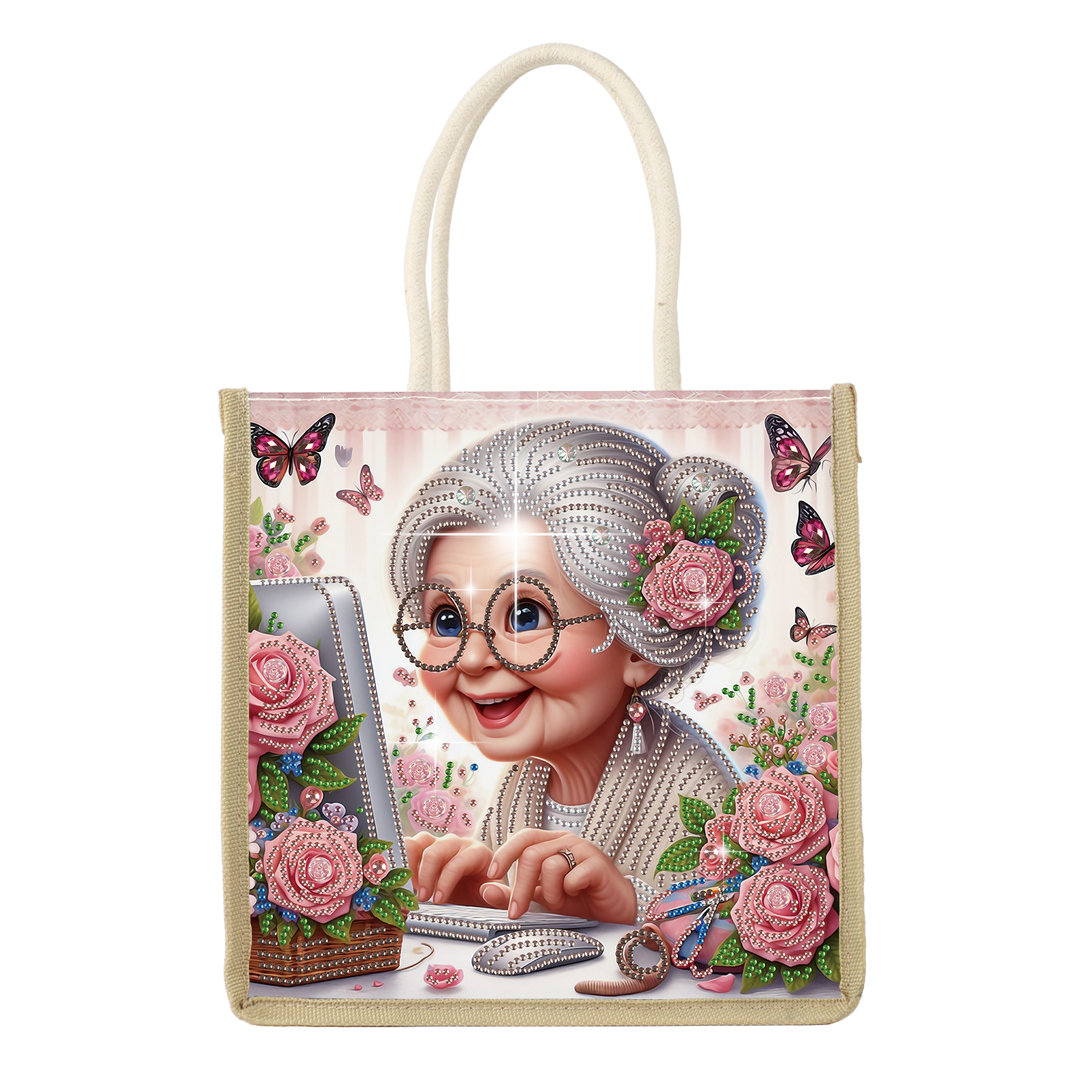 Art Craft Bag - Diamond Art Painting Handbag Kits,Happy Grandma