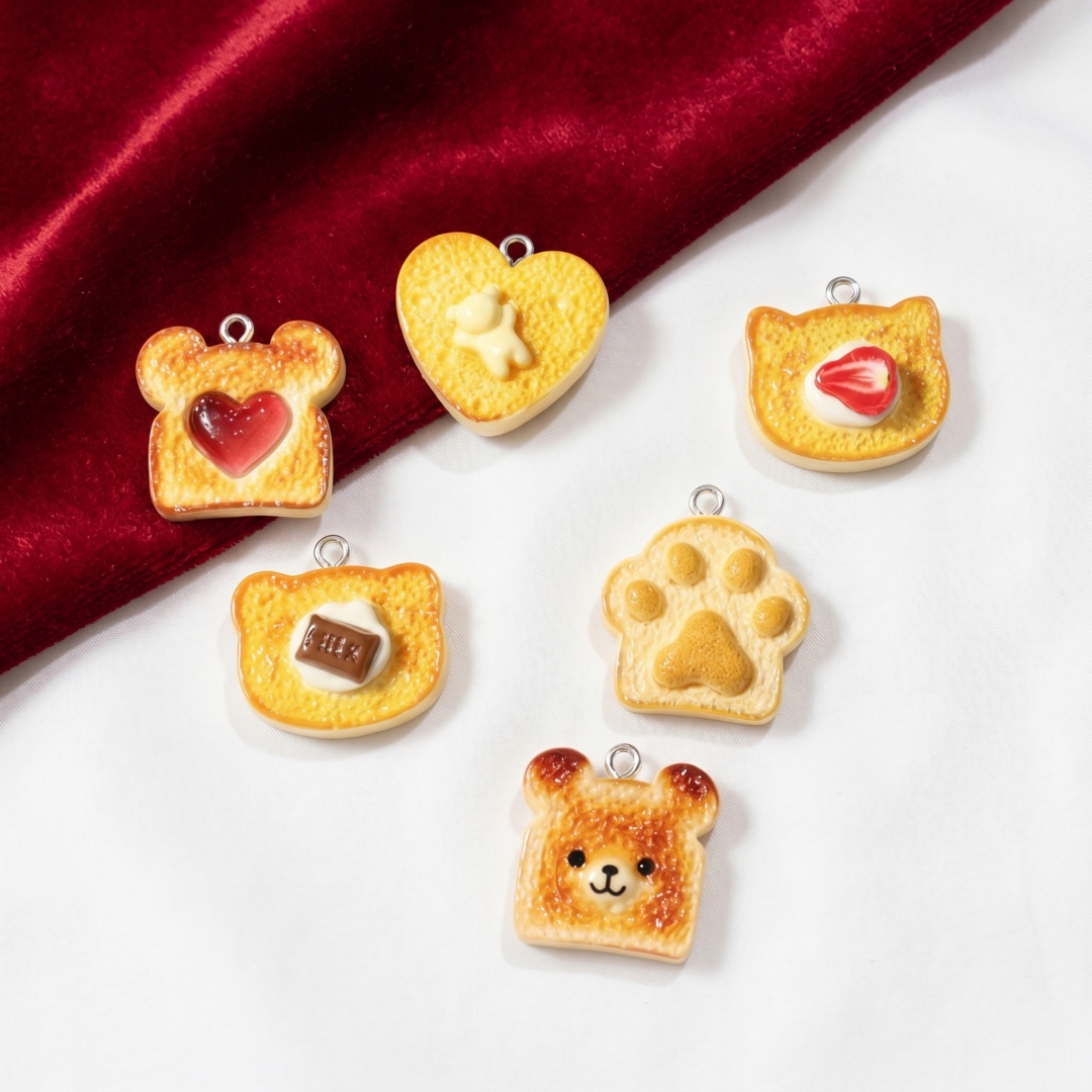 Art Craft Resin - 10pcs Resin Plastic Bread Pendants Charms