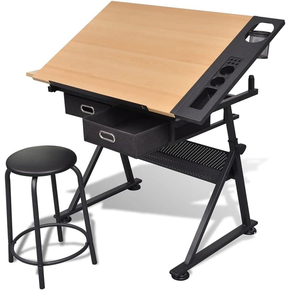 Art & Craft Hari Raya - Adjustable Height Drafting Table with Storage