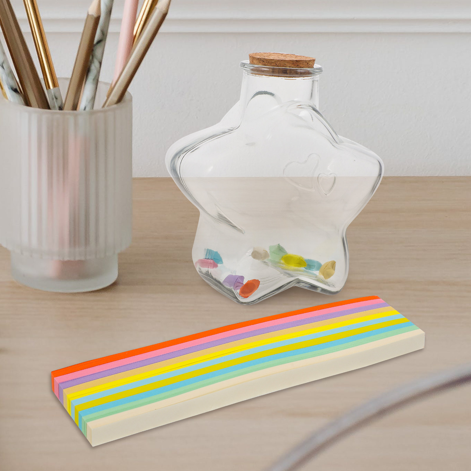 Art Craft Rainbow - 1Set Origami Star Paper Strips Rainbow