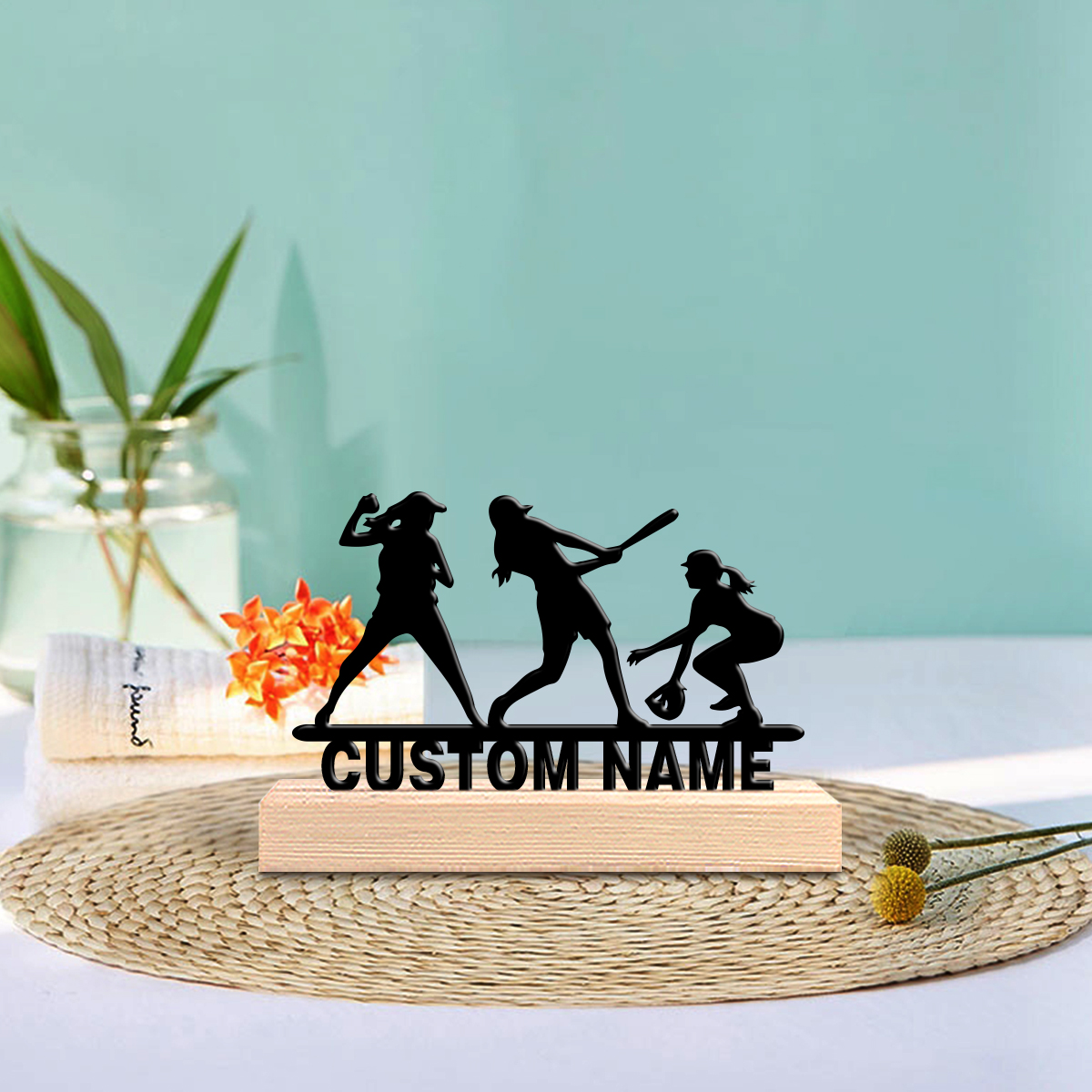 Art Y Craft - 1pc Abstract baseball girl Customized Text