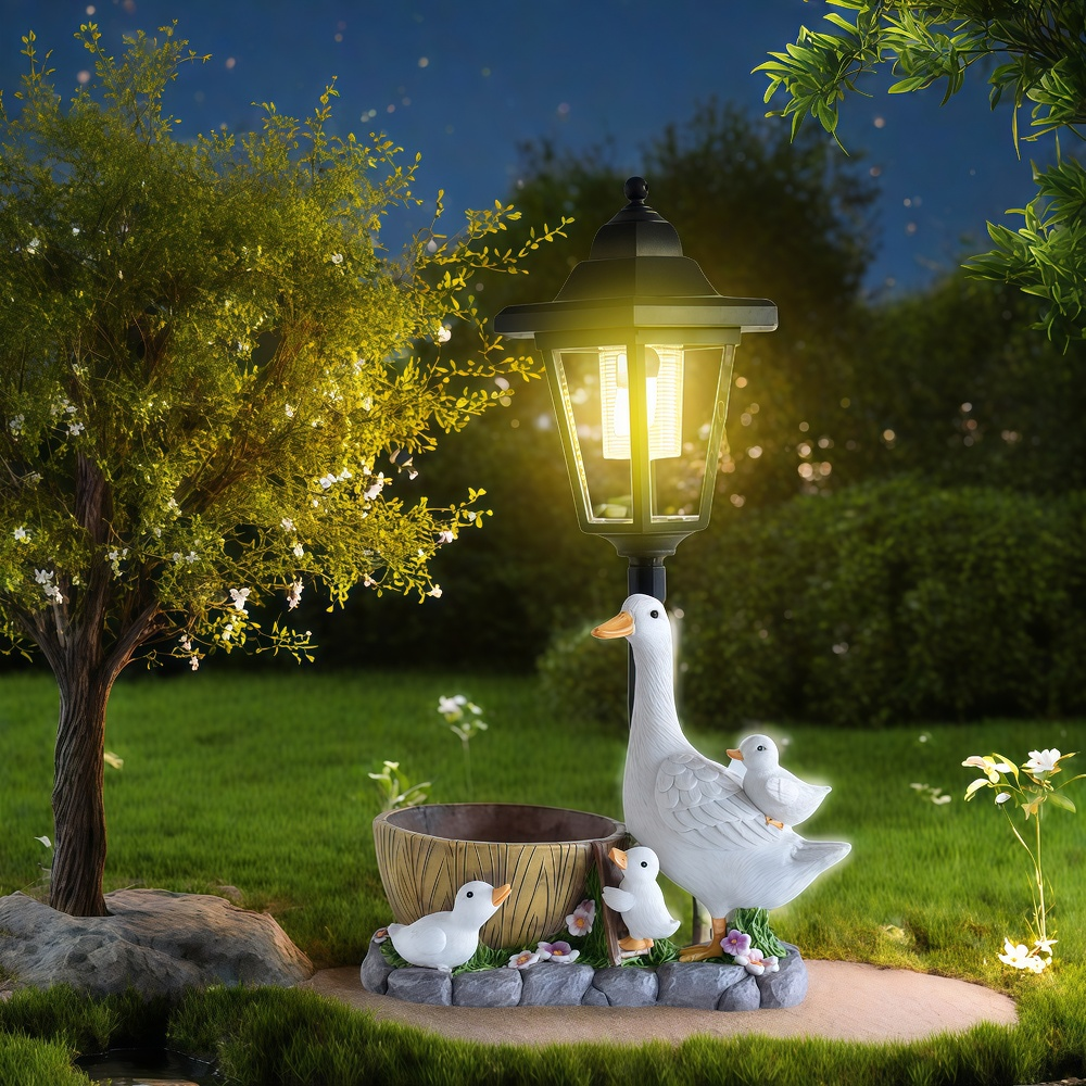 Art Craft Resin - Solar Duck Night Light Garden Courtyard