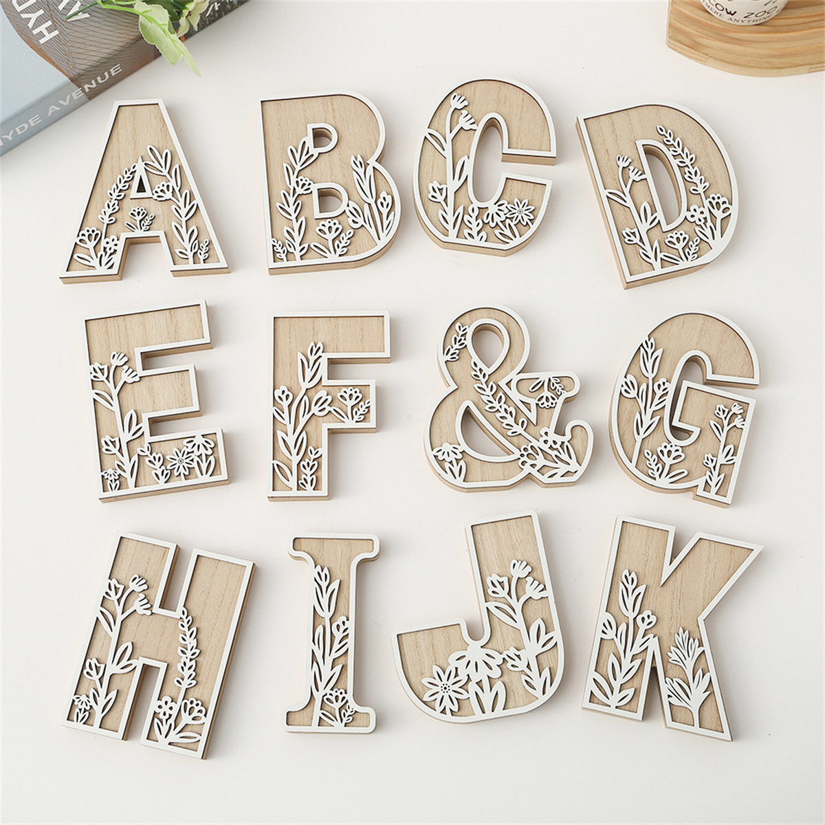 Art And Craft For Xmas - 1Pcs Raw Wood White Engrave 26