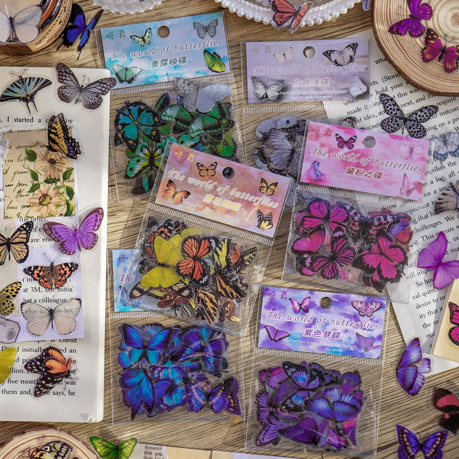 Art Craft For 3 Year Old - Journamm 40pcs/pack Butterfly Series Stickers Art