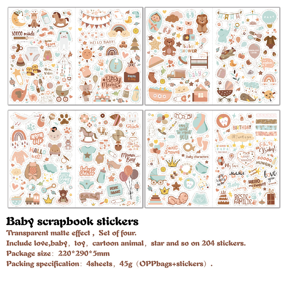 Art Craft For 3 Year Old - 4 sheets/pack Baby Scrapbook Stickers Scrapbooking