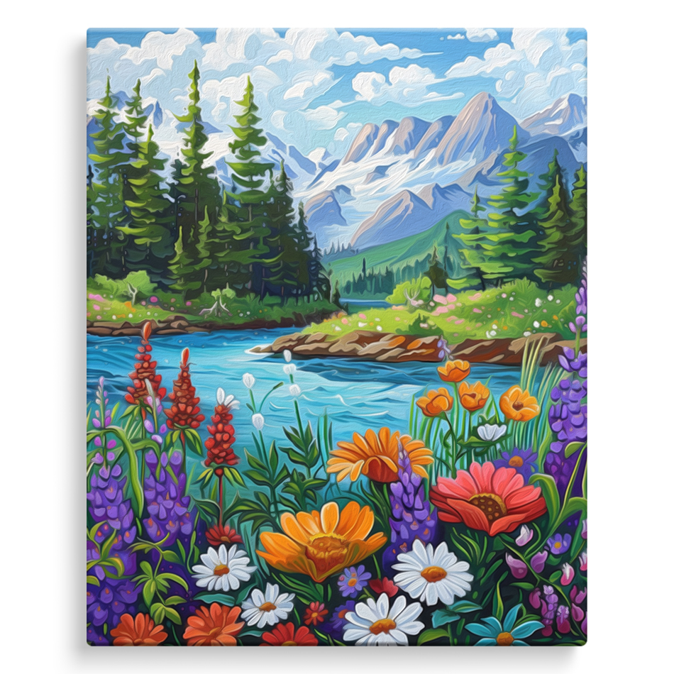 Art Craft Picture - 2026-Paint By Numbers,Scenic Flower Balloon Mountain,Arts