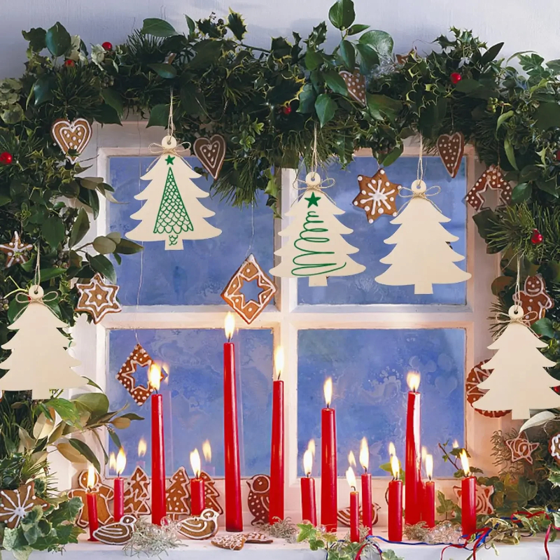 Art And Craft For Xmas - DIY Paintable Blank Wooden Christmas Tree