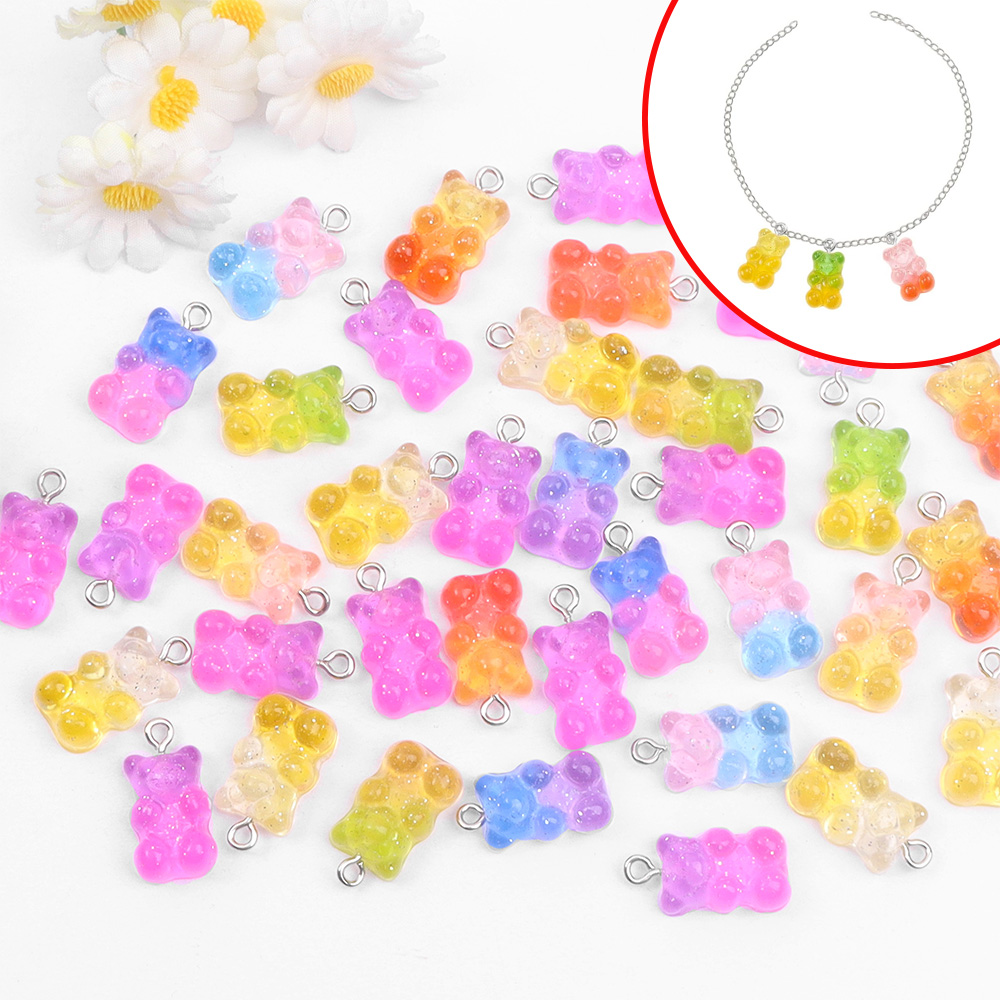 Art Craft Resin - 60pcs Dual Color Resin Bear Shaped