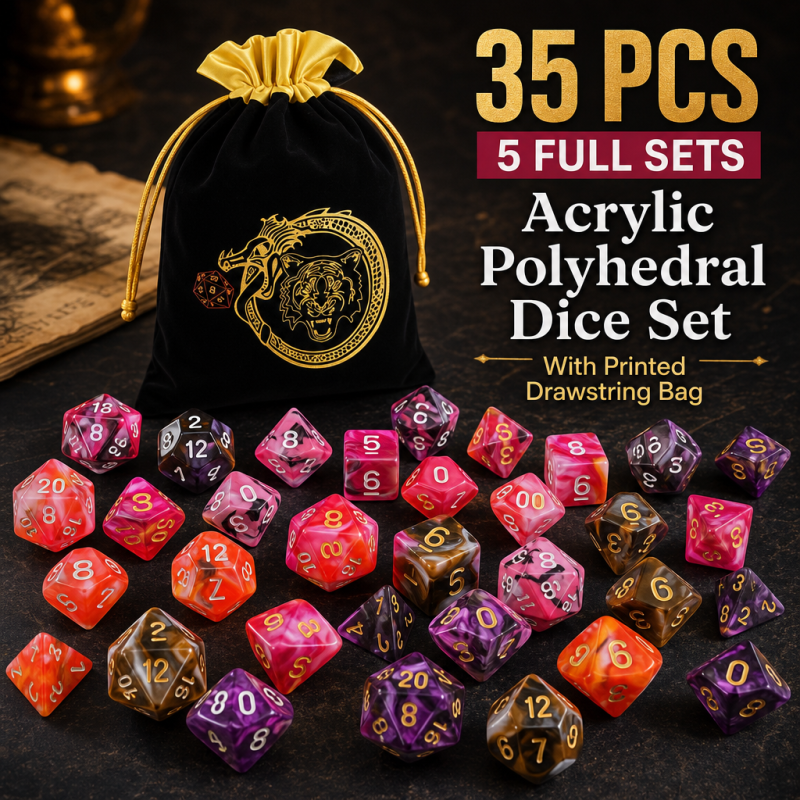 Art Craft Bag - DND 5 Sets 35 pcs Polyhedral