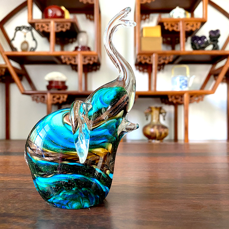 Art And Craft For Xmas - 4 Colors Crystal Glass Elephant Figurines