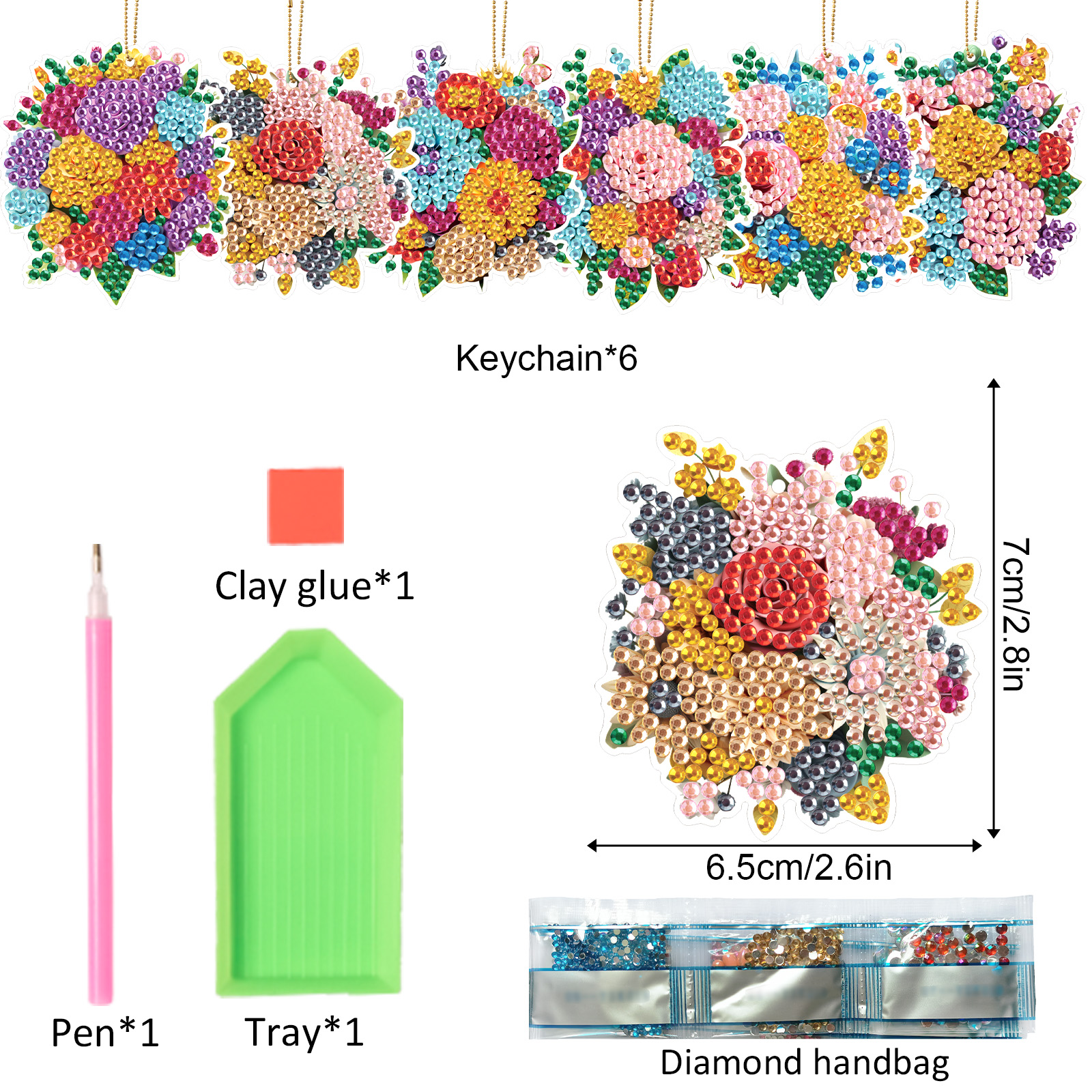 6PCS Diamond Art Painting Keyc - Art Craft Bag avis et prix