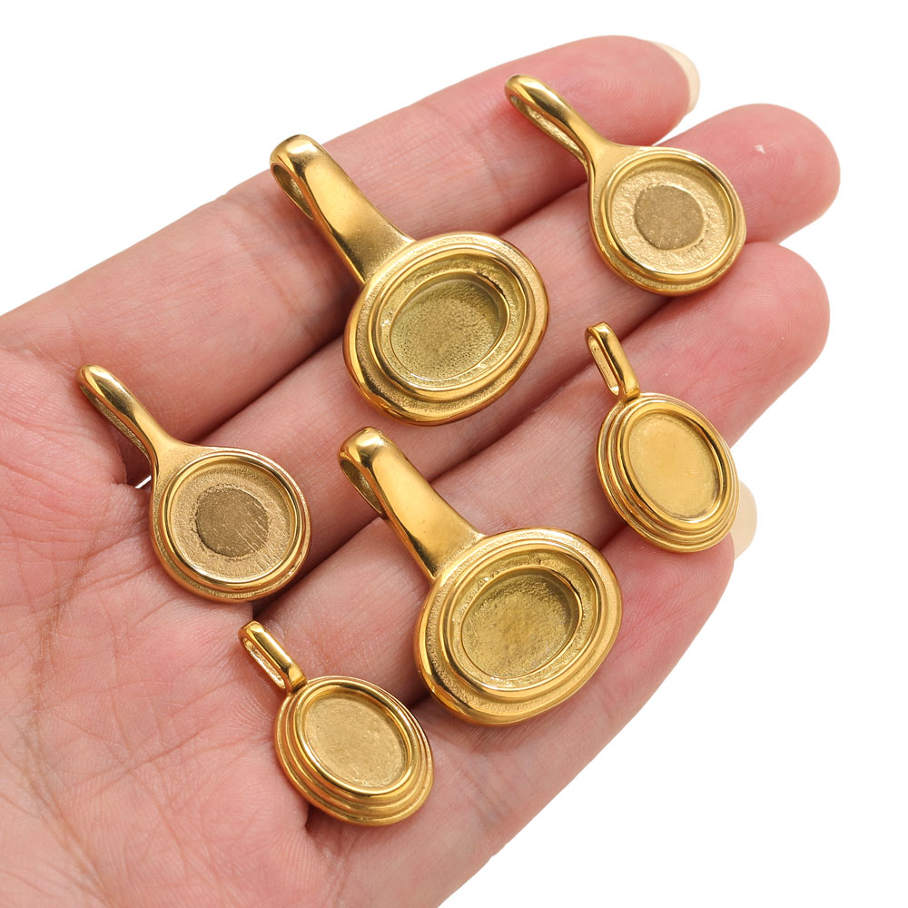 5pcs Stainless Steel Round Ova - Art Craft Resin avis et prix