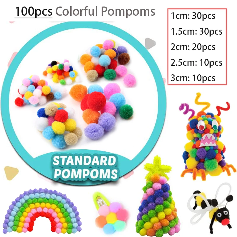 Kids Creative Plush Stick Pomp - Art Craft Rainbow avis et prix