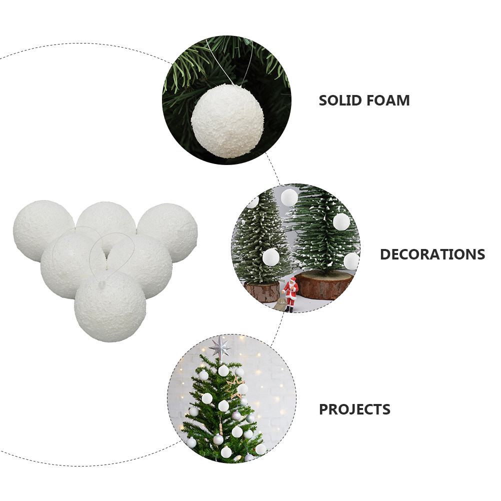 6Pcs White Xmas Balls High Den - Art And Craft For Xmas avis et prix
