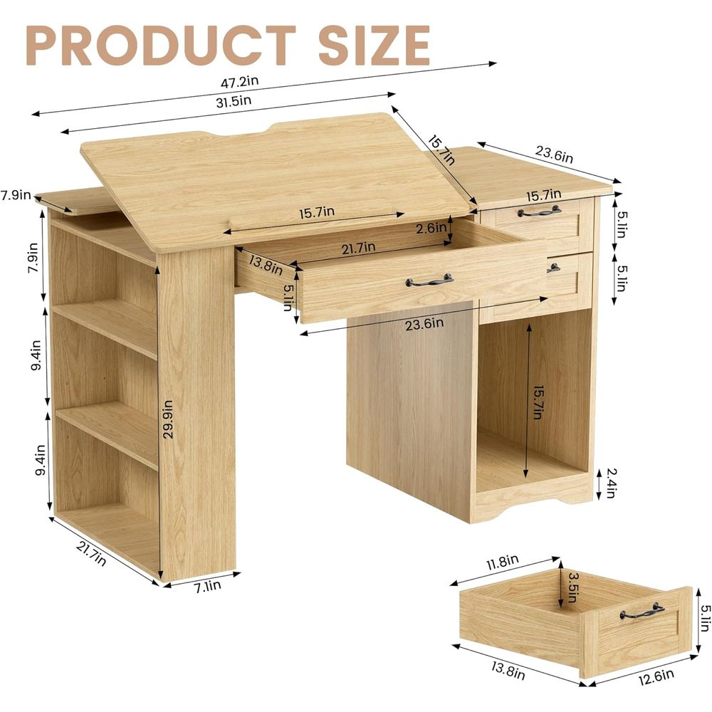 Adjustable Desk with Storage,  - Art & Craft Hari Raya avis et prix