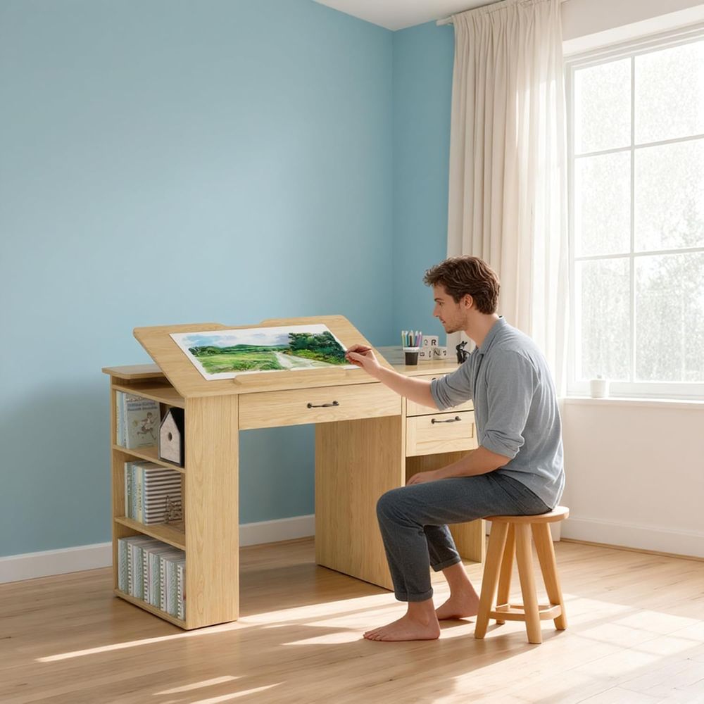 Adjustable Desk with Storage,  - Art & Craft Hari Raya avis et prix