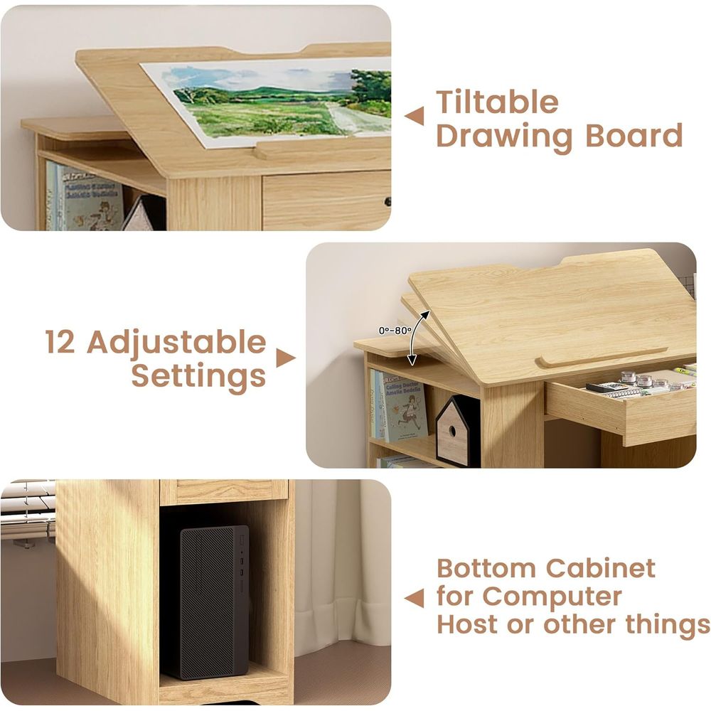 Adjustable Desk with Storage,  - Art & Craft Hari Raya avis et prix