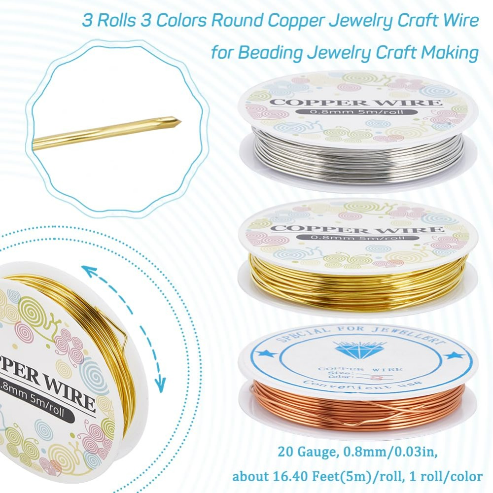 12.8M Copper Jewelry Wire 0.8m - Art Craft Wire avis et prix