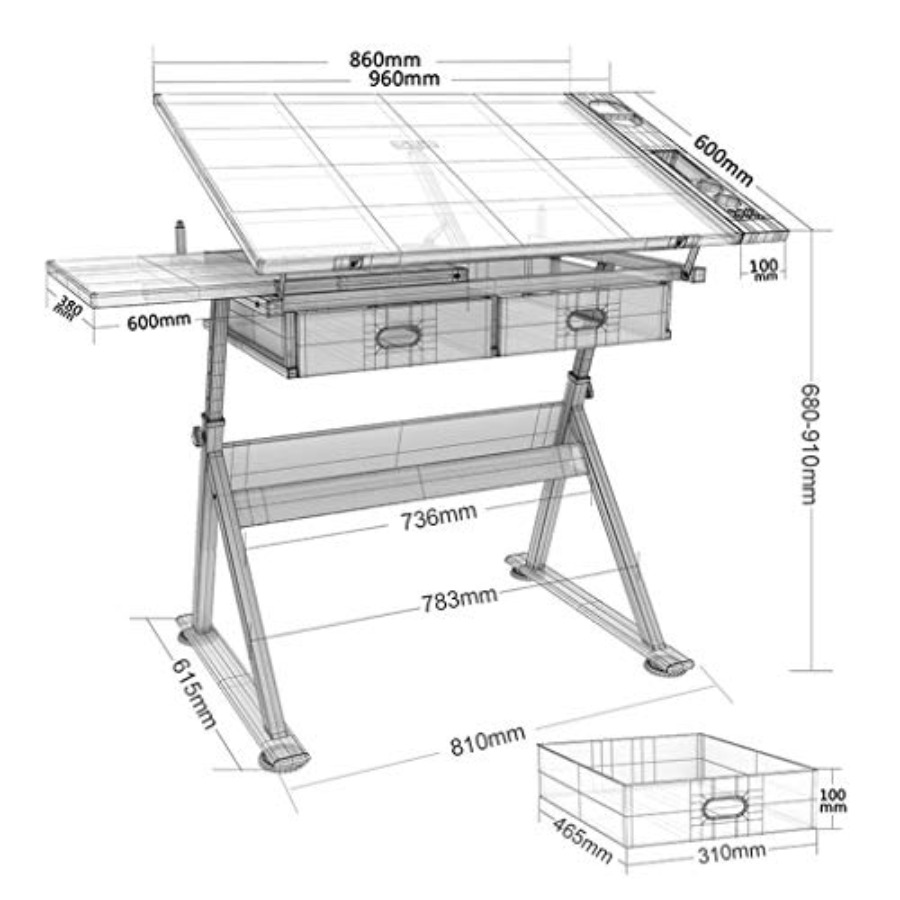 Drafting Table with Storage He - Art & Craft Hari Raya avis et prix