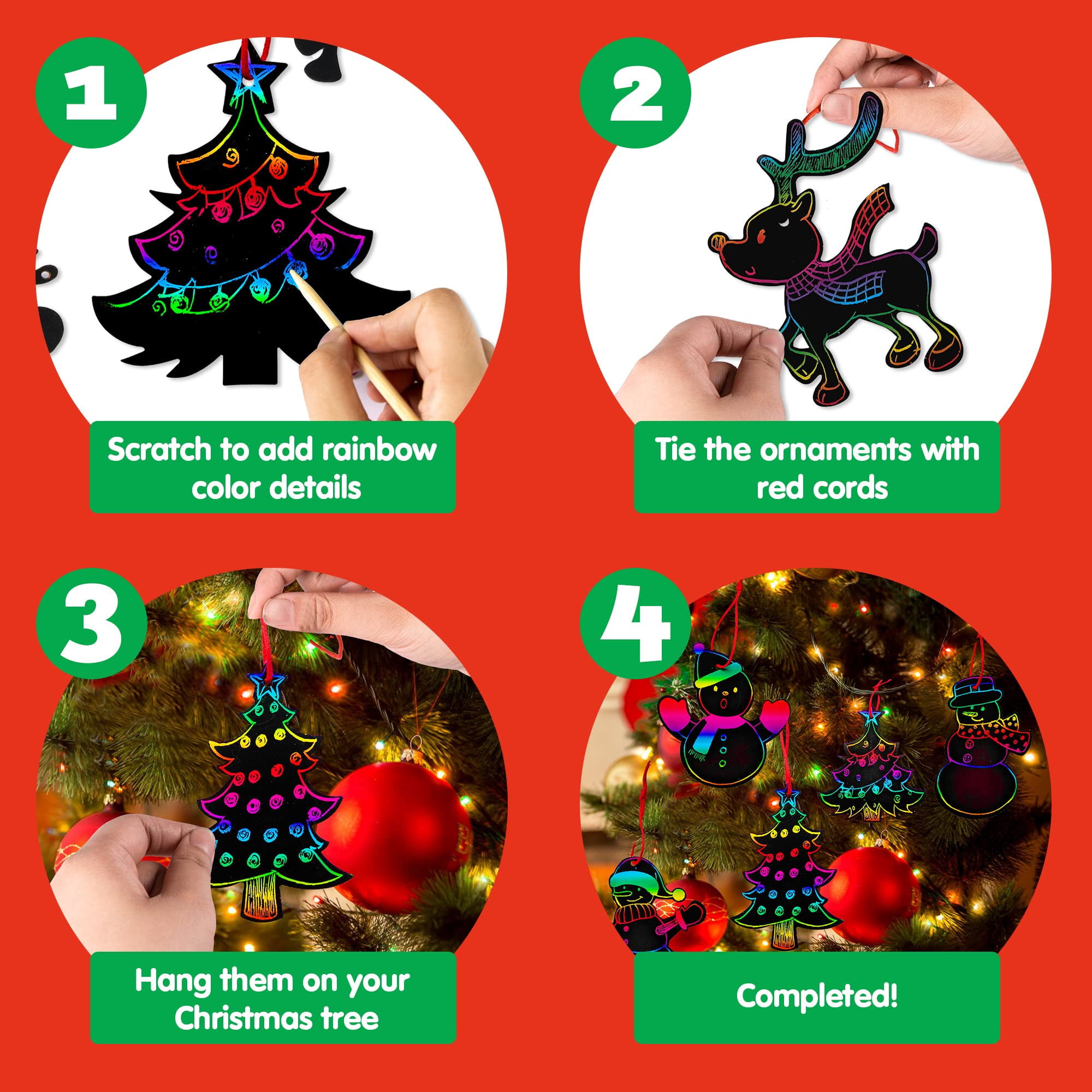 Joyfy 72 Pcs Christmas Scratch - Art Craft Rainbow avis et prix