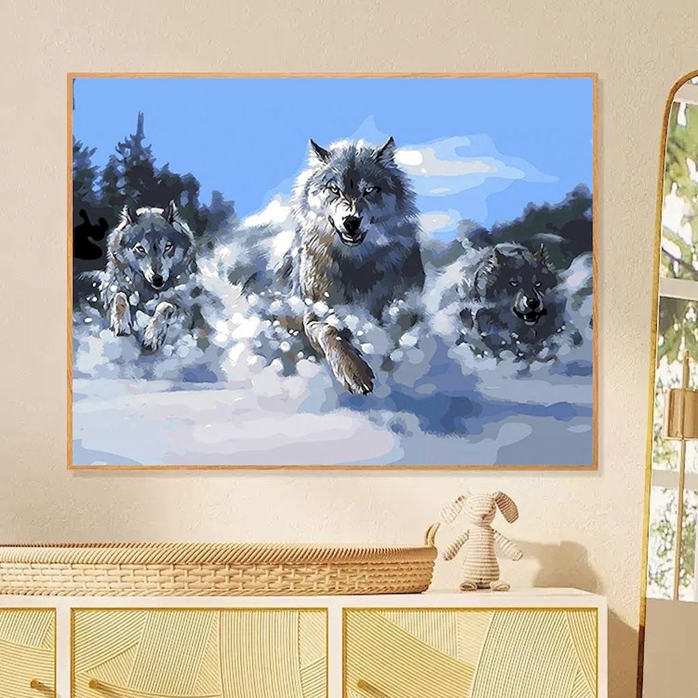 Painting By Numbers Wolf Oil P - Art Craft Picture avis et prix