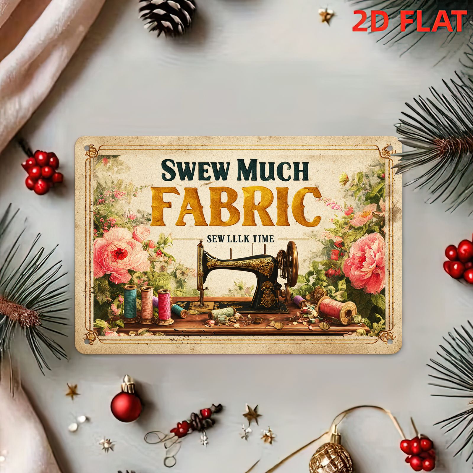2D Flat Inch Retro Sewing Mach - Art And Craft For Xmas avis et prix