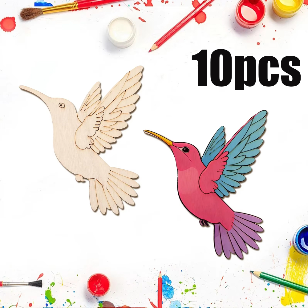 10pcs Unfinished Wood Animal B - Art & Craft Hari Raya avis et prix