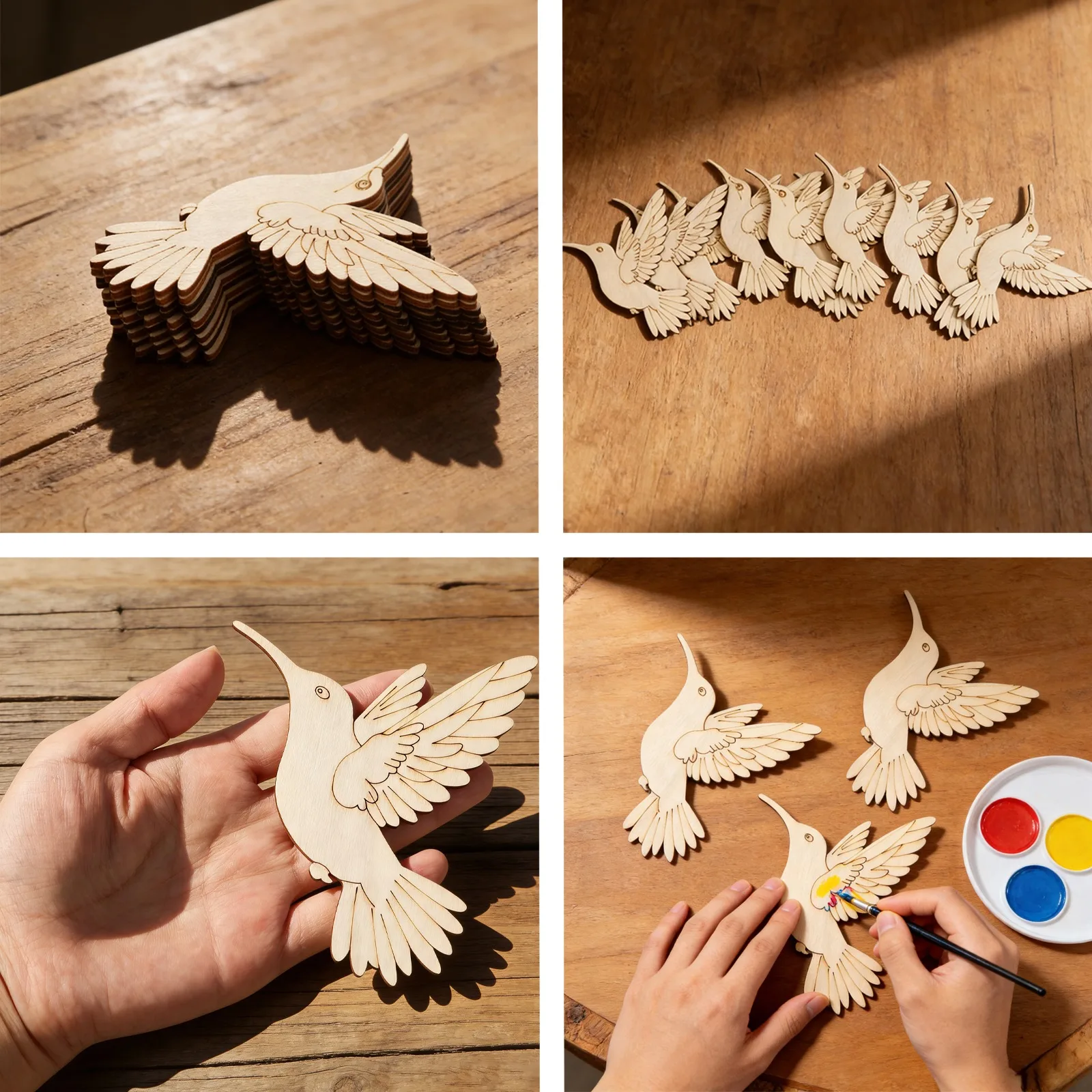 10pcs Unfinished Wood Animal B - Art & Craft Hari Raya avis et prix