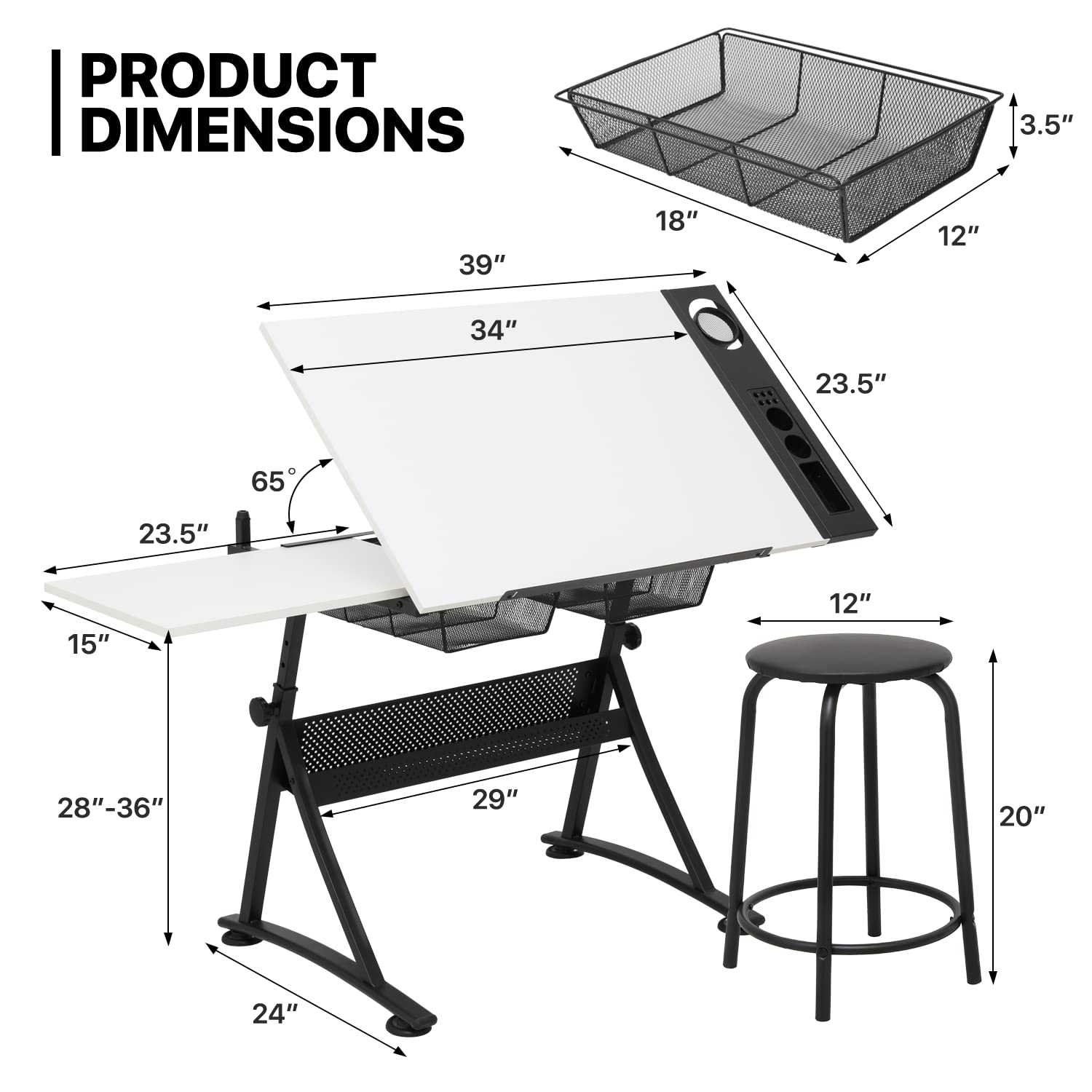 Adjustable Drafting Desk with  - Art & Craft Hari Raya avis et prix