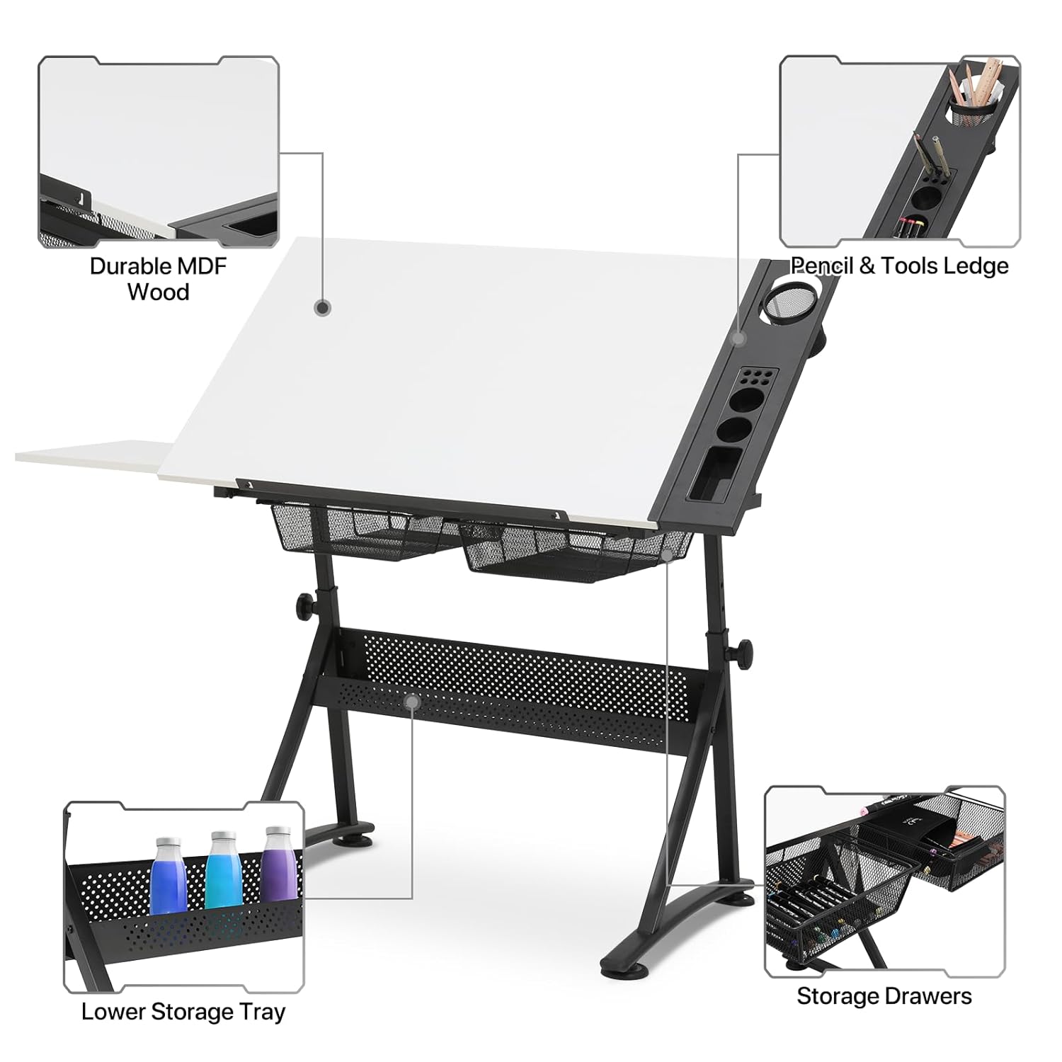 Adjustable Drafting Desk with  - Art & Craft Hari Raya avis et prix