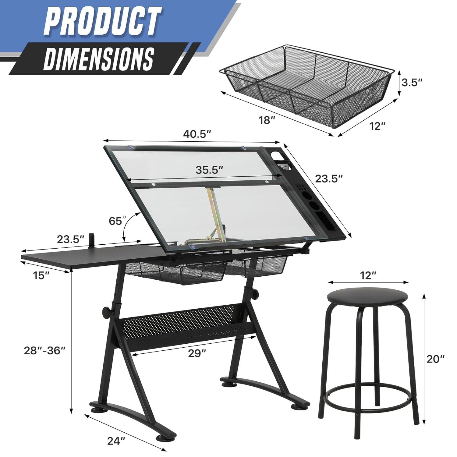 Drafting Table with Height Adj - Art & Craft Hari Raya avis et prix