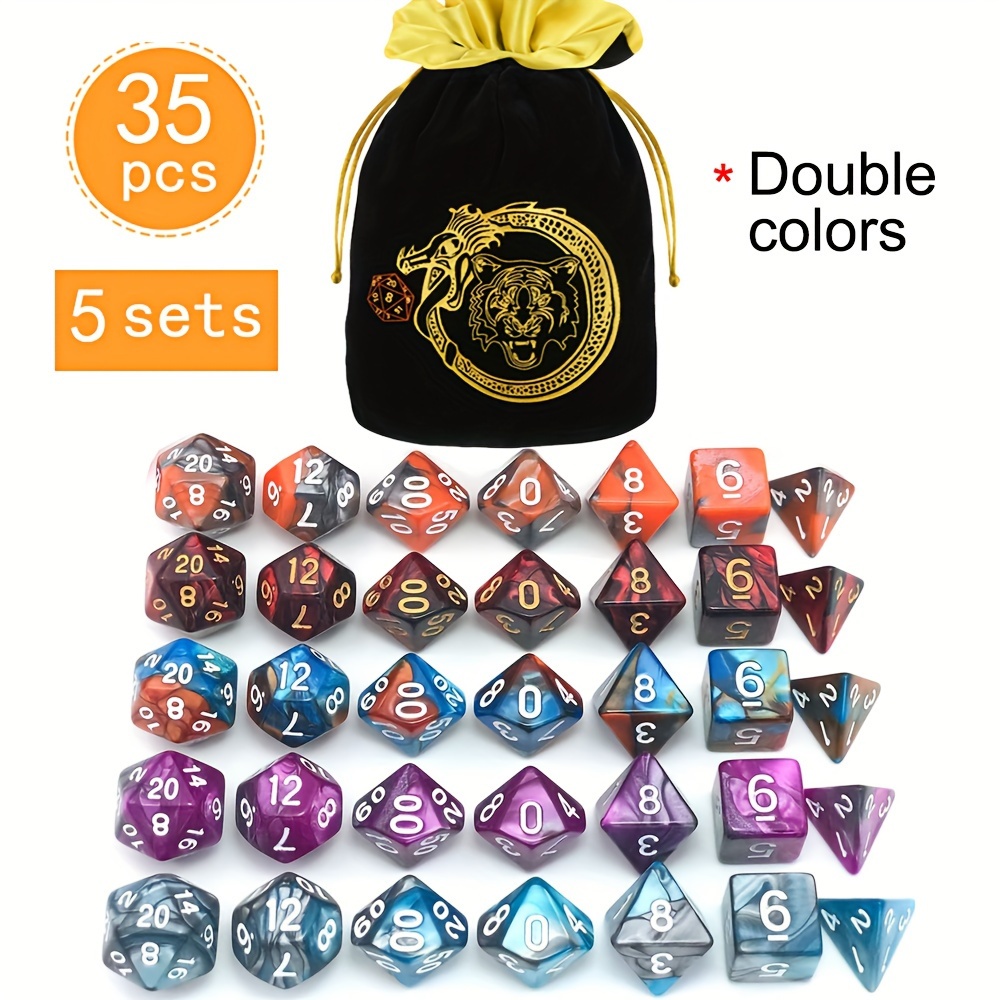 DND 5 Sets 35 pcs Polyhedral D - Art Craft Bag avis et prix