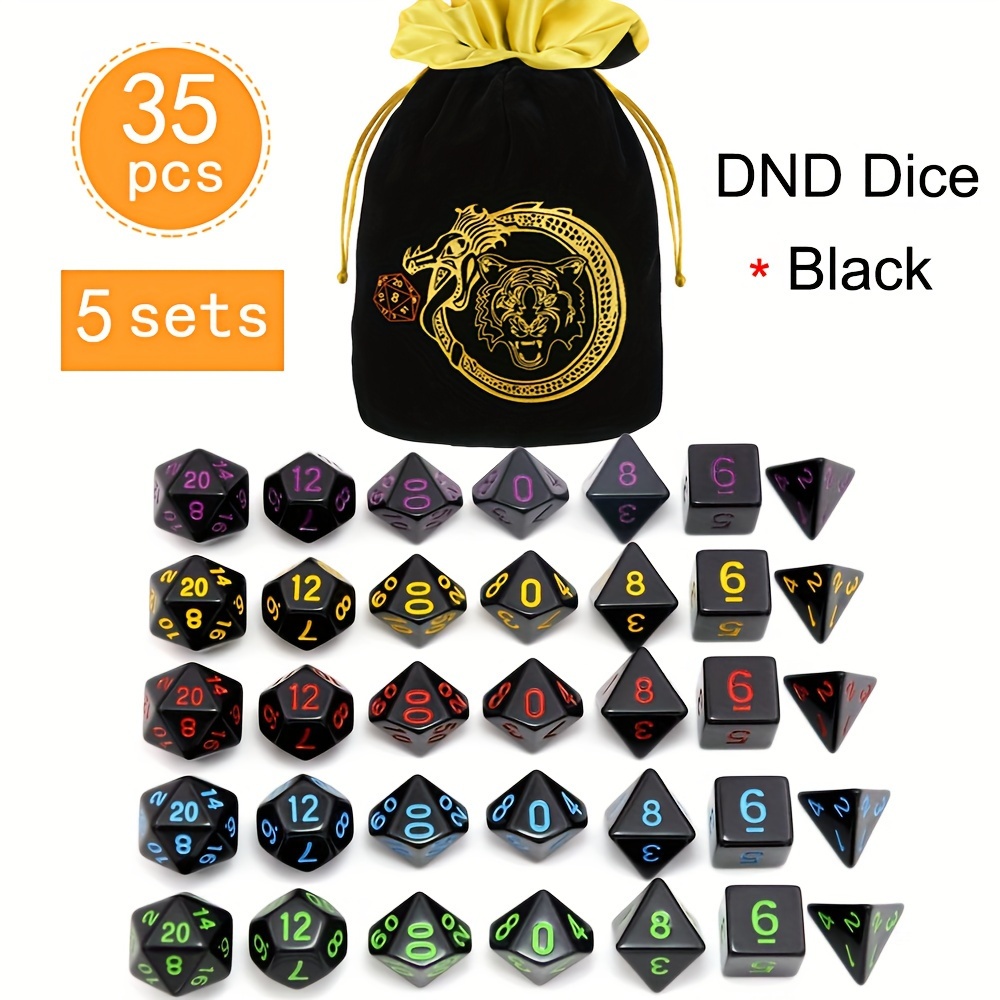 DND 5 Sets 35 pcs Polyhedral D - Art Craft Bag avis et prix