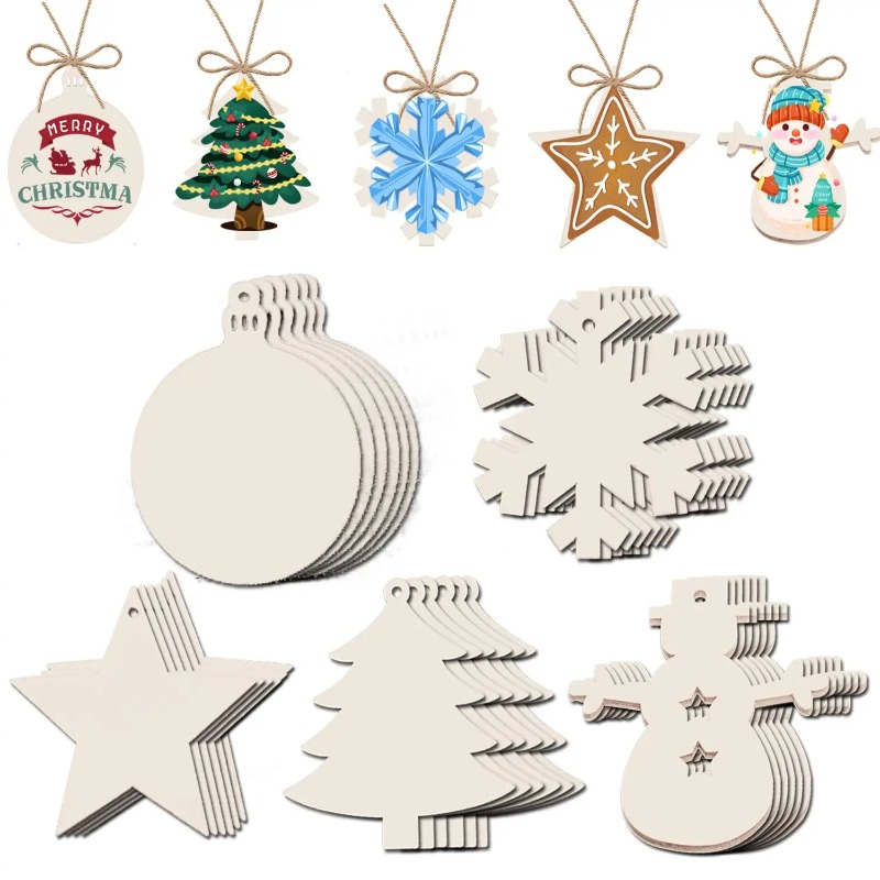 10pcs DIY Wooden Christmas Bal - Art And Craft For Xmas avis et prix