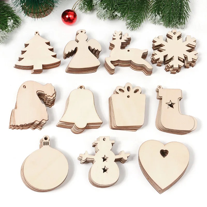 10pcs DIY Wooden Christmas Bal - Art And Craft For Xmas avis et prix
