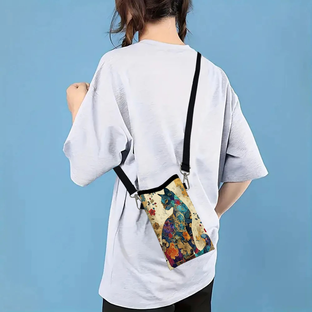 Floral Cat Pattern Crossbody B - Art Craft Bag avis et prix