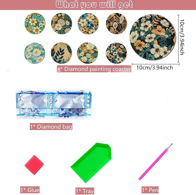 8 pieces DIY diamond Painting  - Art Y Craft avis et prix