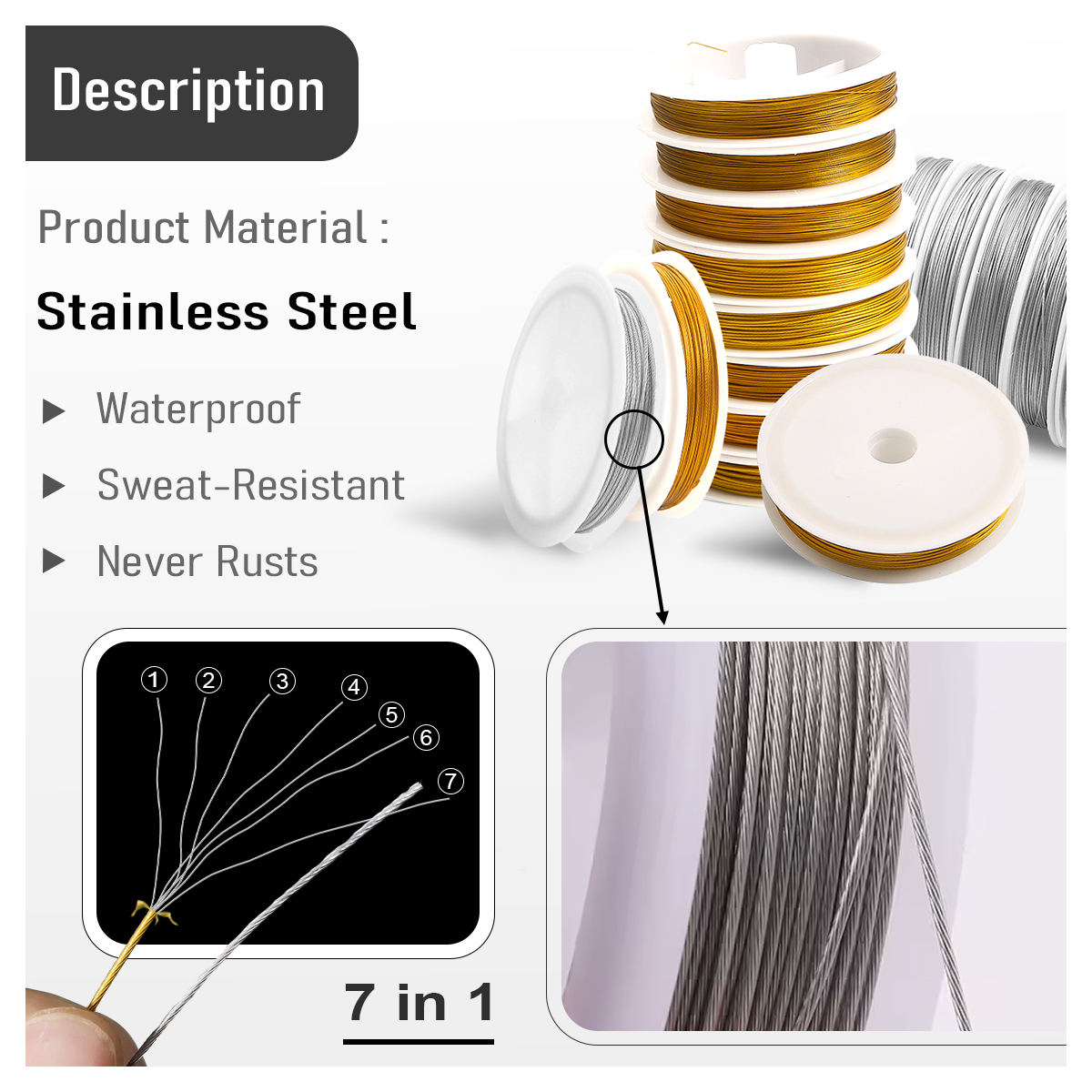 0.3-1mm Stainless Steel Beadin - Art Craft Wire avis et prix