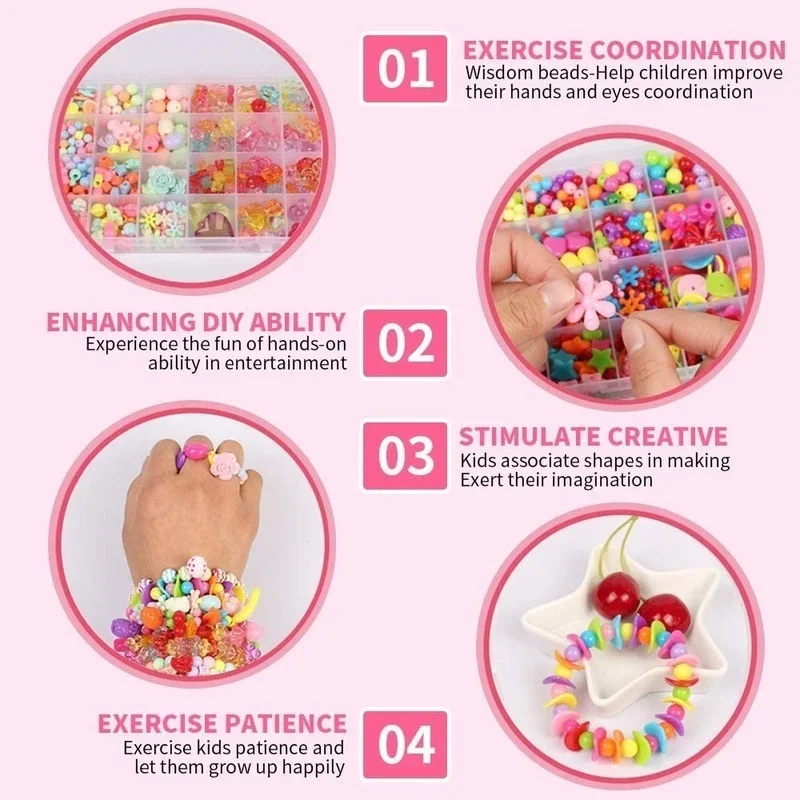 Girls DIY Bead Set Jewelry Mak - Art Craft Rainbow avis et prix